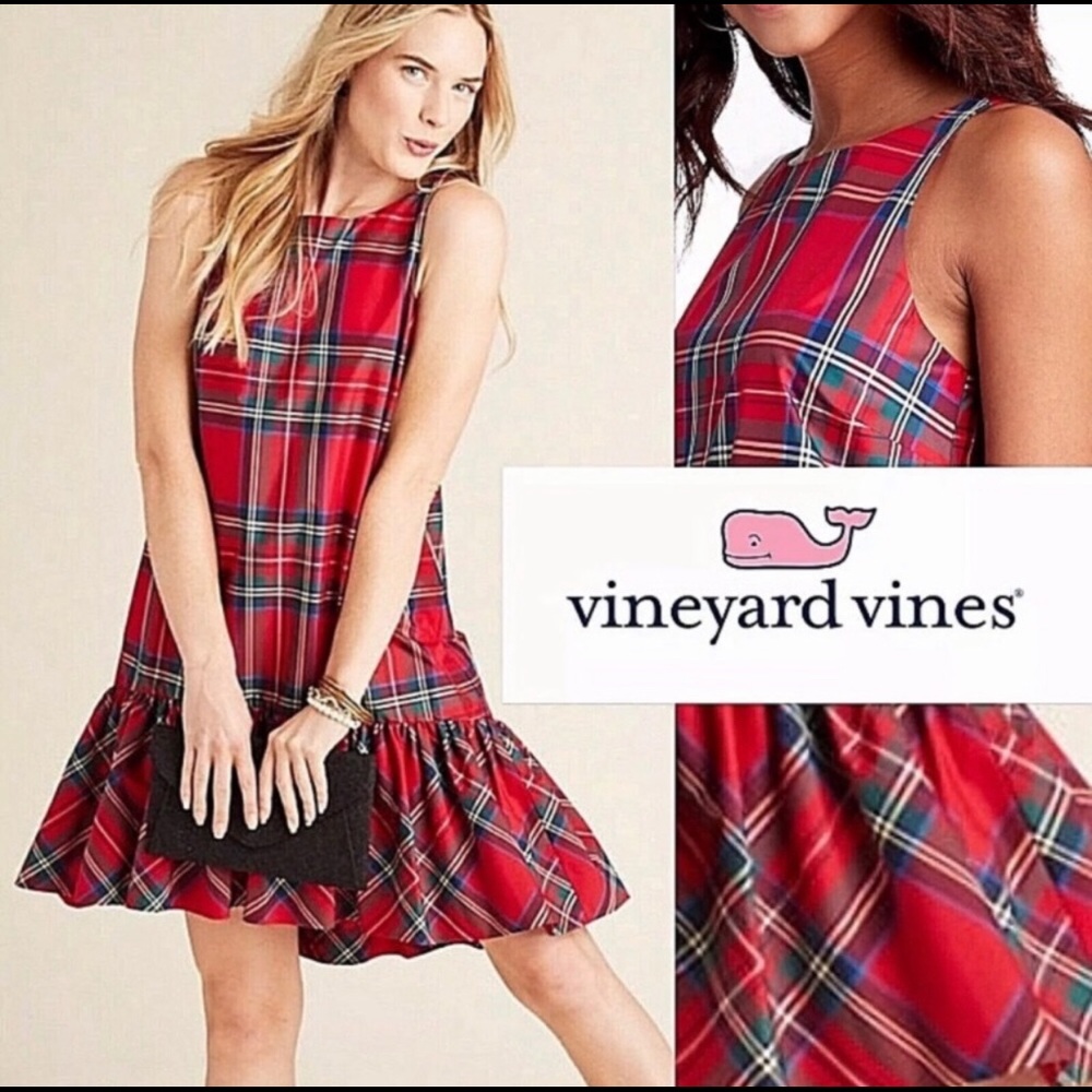 VINEYARD VINES jolly plaid Amelia swing dress